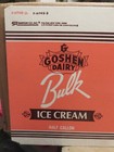 Goshen Dairy Bulk Ice Cream Half Gallon 65th Anniversary 1920-1985 Carton  nos 
