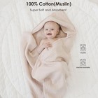 Hooded Baby Bath Towels  100  Muslin Cotton Baby Girl Towels With Hood For Ne   