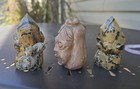 Lot Of 3 Stone picture Jasper Carvings Cluster Points   Face Figurine
