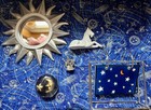 Vintage 90s Celestial Mirror Wizard Dragon Unicorn Moon Star Bundle