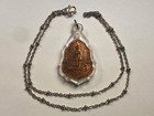Solid Copper Thai Buddha Amulet In Acrylic Case And 22  Non-tarnish Necklace