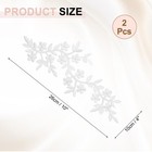 2pcs Long Patch Flower Vine With Leaf  10  X 4  Iron On Patch Applique  White