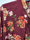 Umgee Sz S Floral Bell Sleeve Tunic Top Burgundy Orange Choker Neck Dress
