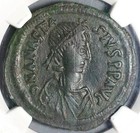 491 Ngc Ch Vf Anastasius I Byzantine Empire    Follis Constantinople  26030402c 