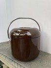 Vintage 70s Italian Brown Ice Bucket Ambrogio Pozzi Primaluna Collection Mcm
