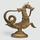 Antique Venetian Brass Seahorse - Large 6    Heavy Vintage Gondola Figure