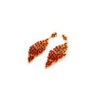 Chandelier Earrings Ruby Colored Austrian Crystals 18k Gold Filled Drop Earrings