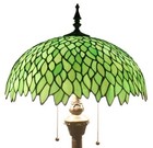Tiffany Victorian Style Floor Lamp Green Stained Glass Wisteria Reading Light
