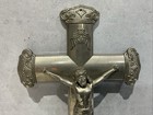 Vintage Catholic Casket Coffin Crucifix Jesus Metal Funeral Cross 9 5   