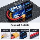 2xzeee 22 2v 120c 5000mah Xt90 6s Lipo Battery For Rc Car Truck Heli Plane Drone