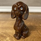 Redware Brown Dog Figurines Japan Mom Puppies Three Vintage Set Of 3 Mcm