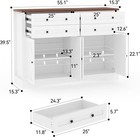 Large Sideboard Buffet Kitchen Cabinet Storage 4 Drawer Door Shelf Coffee Bar