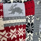 Vintage Eddie Bauer 100  Wool Cardigan Sweater Size Xl Chunky Nordic Winter