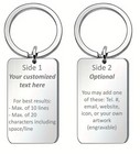 Customized Personalized Double-sided Laser Engraved Key Chains Free Shipping Usa