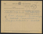 Ceylon 1915 Telegraph Form - London To Colombo - Maradana Cds