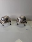 1883 Fb Rogers Silver Co 273 Roll Top Caviar Butter Dish Server Lion Head- Set 2