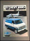 1981 Chevrolet Van Chevy Vintage Car Sales Brochure Catalog