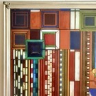 Frank Lloyd Wright Foundation Stained Glass saguaro Forms window tabletop used   