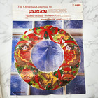 Vintage Paragon Needlepoint Sparkling Christmas Wreath Kit 6428 Almost Complete