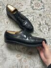 Vintage Florsheim Imperial Black Longwing Shoe V Cleat 5 Nail Mens Sz 11 B