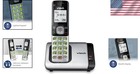 Compact Dect 6 0 Silver black Cordless Phone With Long Battery Life   Caller Id