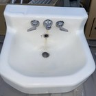 Vintage 18  X 14 Cast Iron White Porcelain Kohler Wall Sink Old Bath