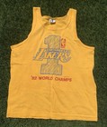 Vintage Los Angeles Lakers 1982 Nba Champs Yellow Tank Top  1 Large Vgc
