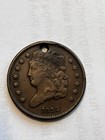 Holed 1832 Half Cent Holed 1807 1812   1822 Large Cents Lot Of 4 Coins