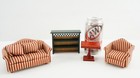 Vintage 2007 4pc Mini Victorian Doll House Furniture Couch Chair Table Shelf