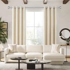 Silver Curtain Rods 48-84in Adjustable Metal Window Treatment Set