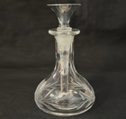 Antique Glass Perfume Bottle With Cuttings And Sterling Silver Stopper