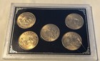Coins Of Hawaii - 5 Token Dollar Set In Original Case - Scratched On Back