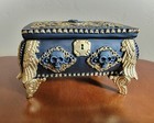 Black And Gold Skull Mirrored Jewelry Box  Gothic Home Decor