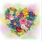 Floral Heart Quilling Greeting Card     Handmade 3d Paper Art