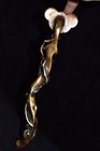 10 6  Antique Old China Bronze Gilt Gemstone Inlay Ruyi Statue Asian Collections