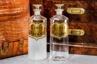 Pair 19th Century Large Antique Hand Painted Apothecary Pharmacy Display Bottles