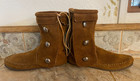 Taos Moccasins - Hard Leather Bottom  3 Concho Button Approx Size 9