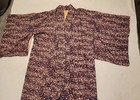 Antique Vintage  Silk Japanese Kimono  oshima Tsumugi  Mud Dyeing  Unique   Rare