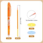 2pcs Erasable Gel Pens With 50 Refills   2 Erasers  0 5mm Orange Ink