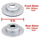 Front Rear Slotted Brake Rotors Pads For 2009-2020 Dodge Challenger Charger Rwd