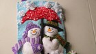 Christmas Stocking Felt Hand Stitched Bucilla Frosty Family  Finished