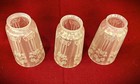 Vtg Set Of 3 Iridescent Art Glass Acid Etched Chandelier Lamp-fixture Shades