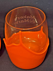  2  Maker s Mark Orange Wax Dipped And Etched Lowball Whiskey Glass 3 3 4 