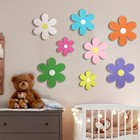  8 Pcs Daisy Wall Decor Wooden Daisy Wall Art Colorful Flowers Hanging Signs 