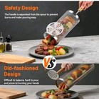 2-pack Rolling Grill Baskets  304 Stainless Steel Bbq Basket With Brushes