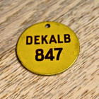 Vintage Dekalb Hybrid 847 Seed Corn Fence Metal Marker  -double-sided Tag