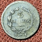 1917 Costa Rica 5 Centavos Coin F vf Km 147 Scarce Low Mintage