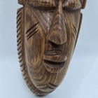 Hand Carved Wooden African Tribal Closed Eyes Mask Art Wall Hanging 12 h Read 