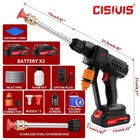 Cordless Pressure Washer Portable Power Washer Gun With 2 Battery   Charger
