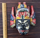 Vintage Chinese Folk Art Miniature Nuo Demon Mask Hand Carved   Painted 6 75   